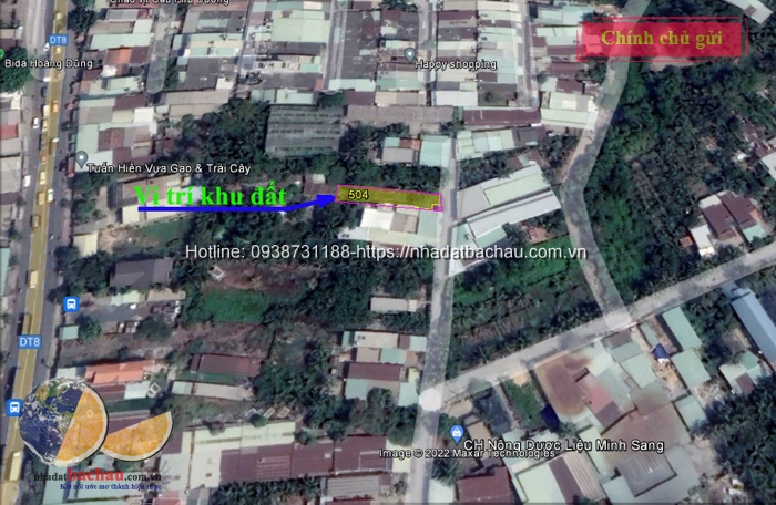 Bình Mỹ, Củ Chi: Bán đất 204m2 thổ cư full, hẻm đường Nguyễn Thị Nghiêm giá chỉ 16.2 triệu/m2